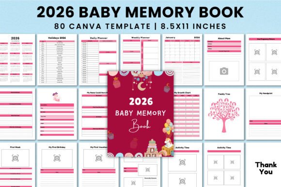Download 2026 Baby Memory Book for Canva KDP - Premium Resources